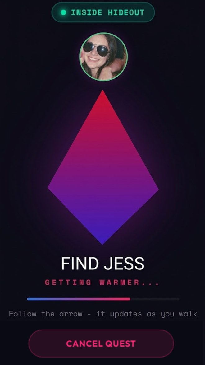 SIDEQ find Jess compass guiding you across the venue